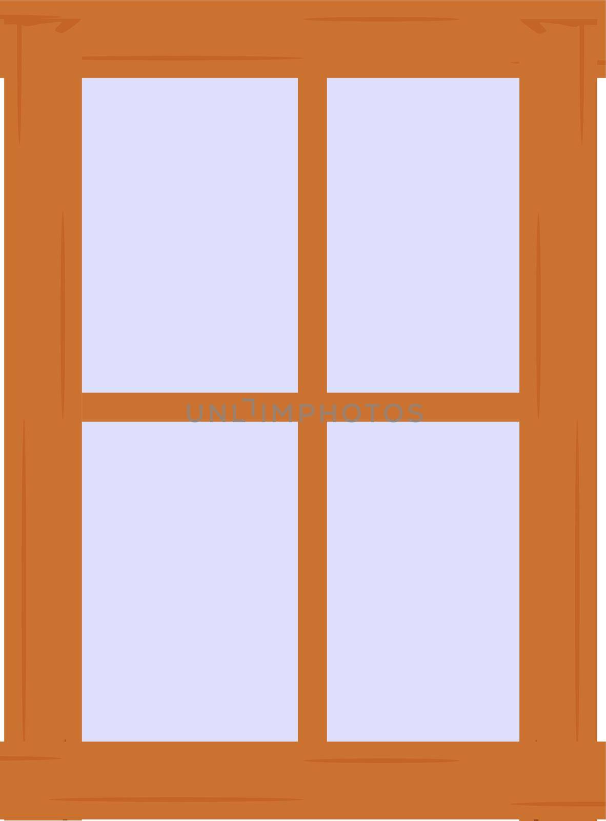 Orange window, illustration, vector on white background.