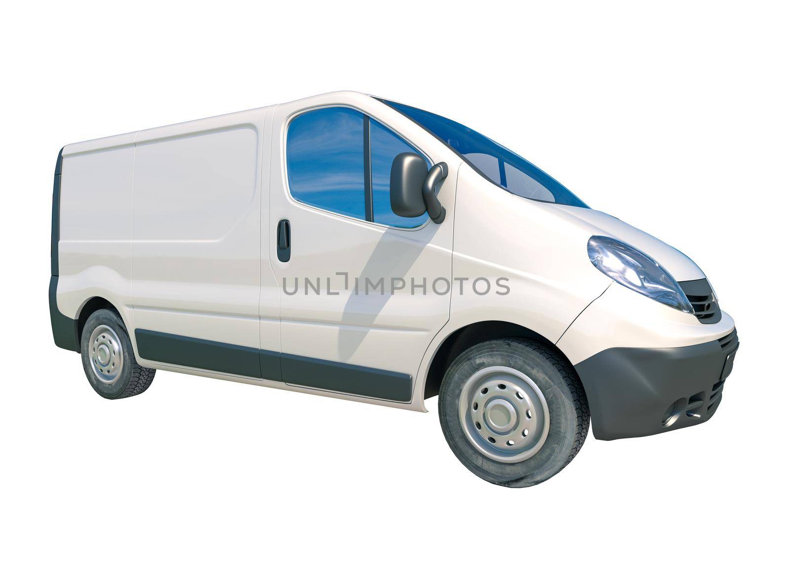 White Delivery Van Icon Isolated on White Background