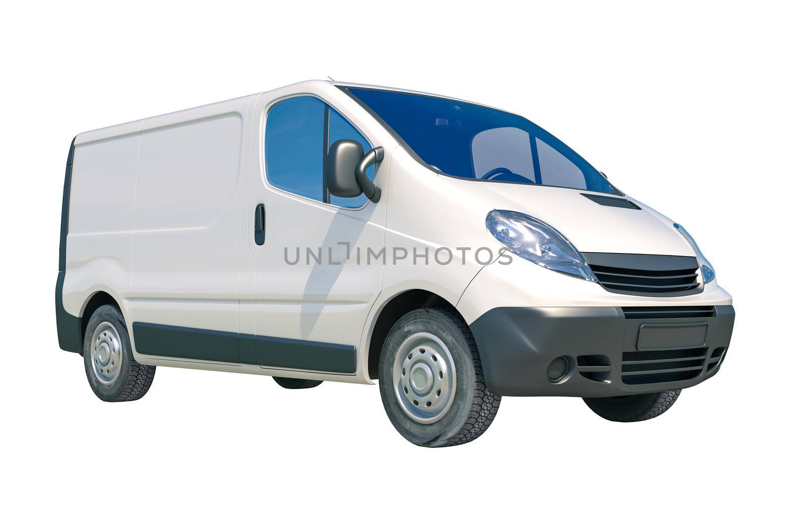 White Delivery Van Icon Isolated on White Background