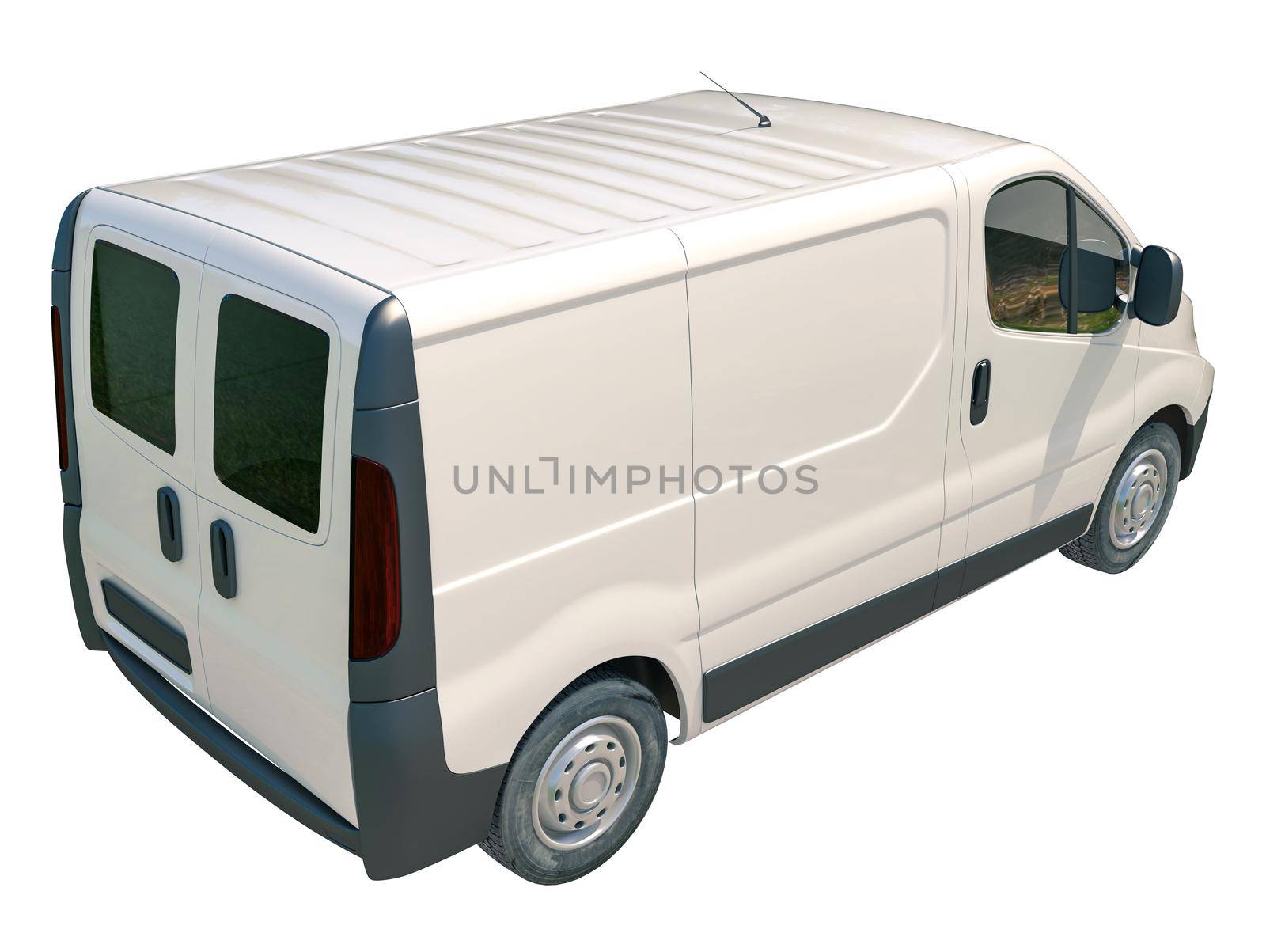 White Delivery Van Icon Isolated on White Background