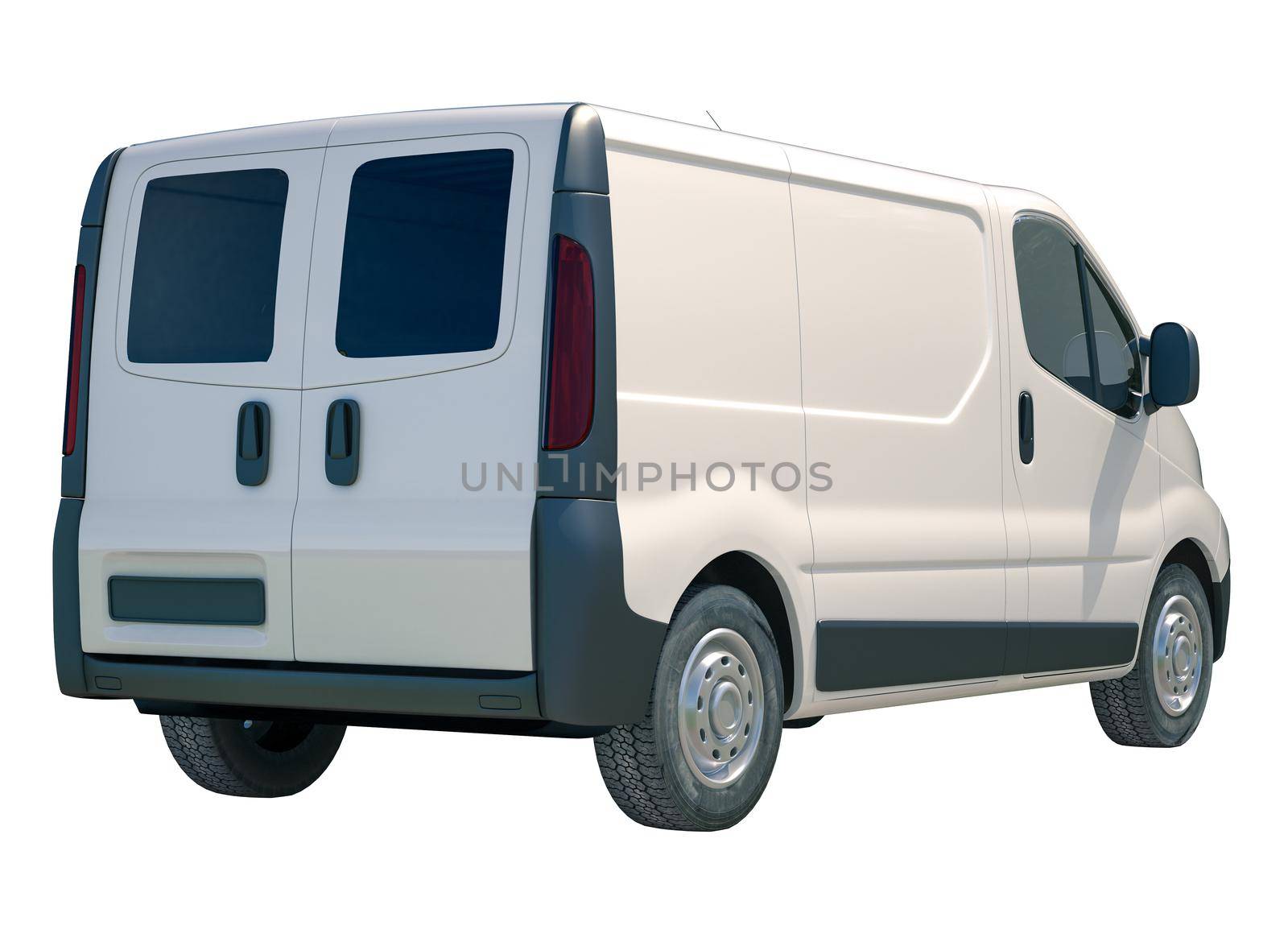 White Delivery Van Icon Isolated on White Background
