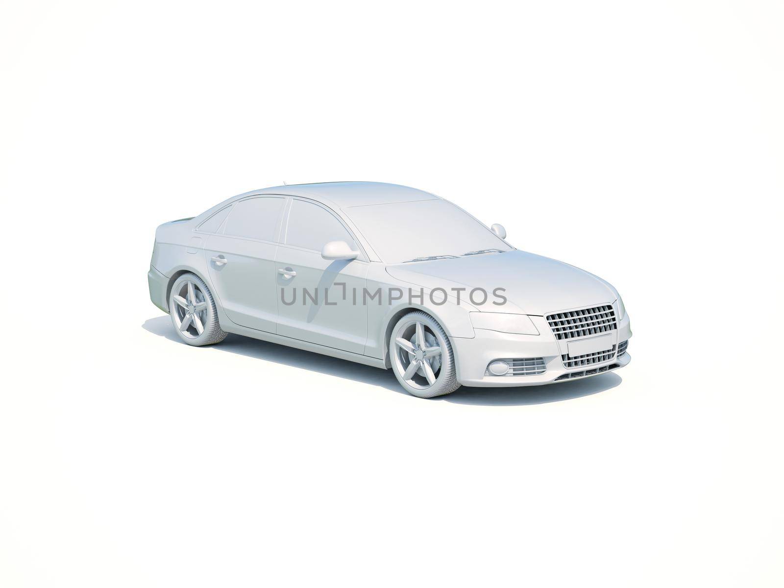 3d Car White Icon, 3d Car Blank Template, 3d White Car Icon with Shadow, Business Sedan Car on White Background, Automobile Isolated, Automobile Service Sign, Auto Body, Automobile Industry