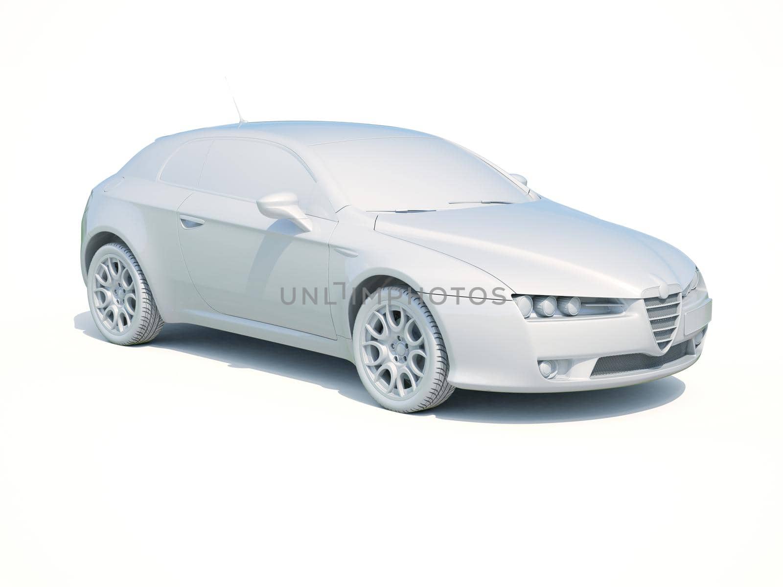 3d Car White Icon, 3d Car Blank Template, 3d White Car Icon with Shadow, Business Sedan Car on White Background, Automobile Isolated, Automobile Service Sign, Auto Body, Automobile Industry