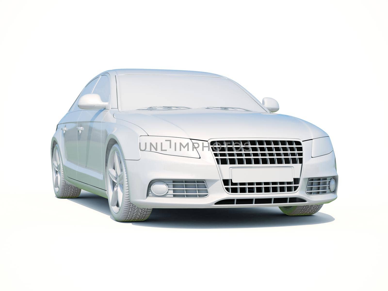 3d Car White Icon, 3d Car Blank Template, 3d White Car Icon with Shadow, Business Sedan Car on White Background, Automobile Isolated, Automobile Service Sign, Auto Body, Automobile Industry