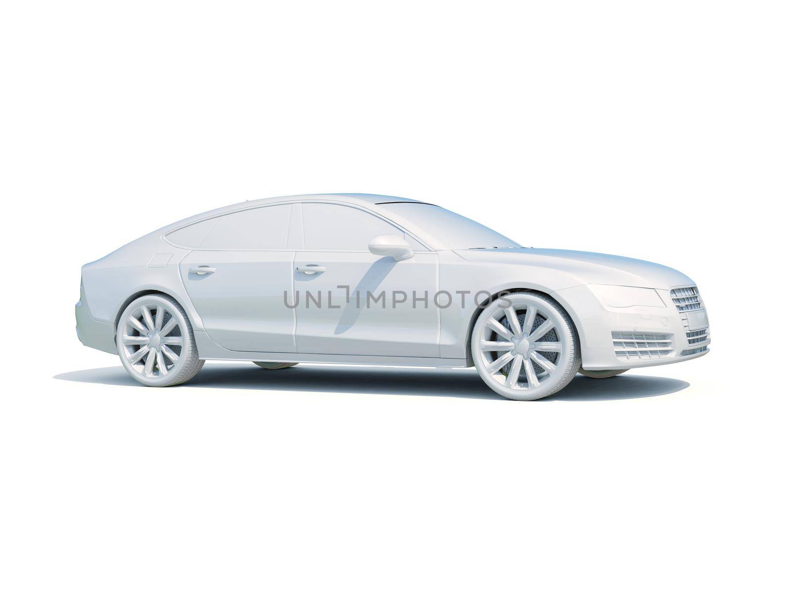 3d Car White Icon, 3d Car Blank Template, 3d White Car Icon with Shadow, Business Sedan Car on White Background, Automobile Isolated, Automobile Service Sign, Auto Body, Automobile Industry