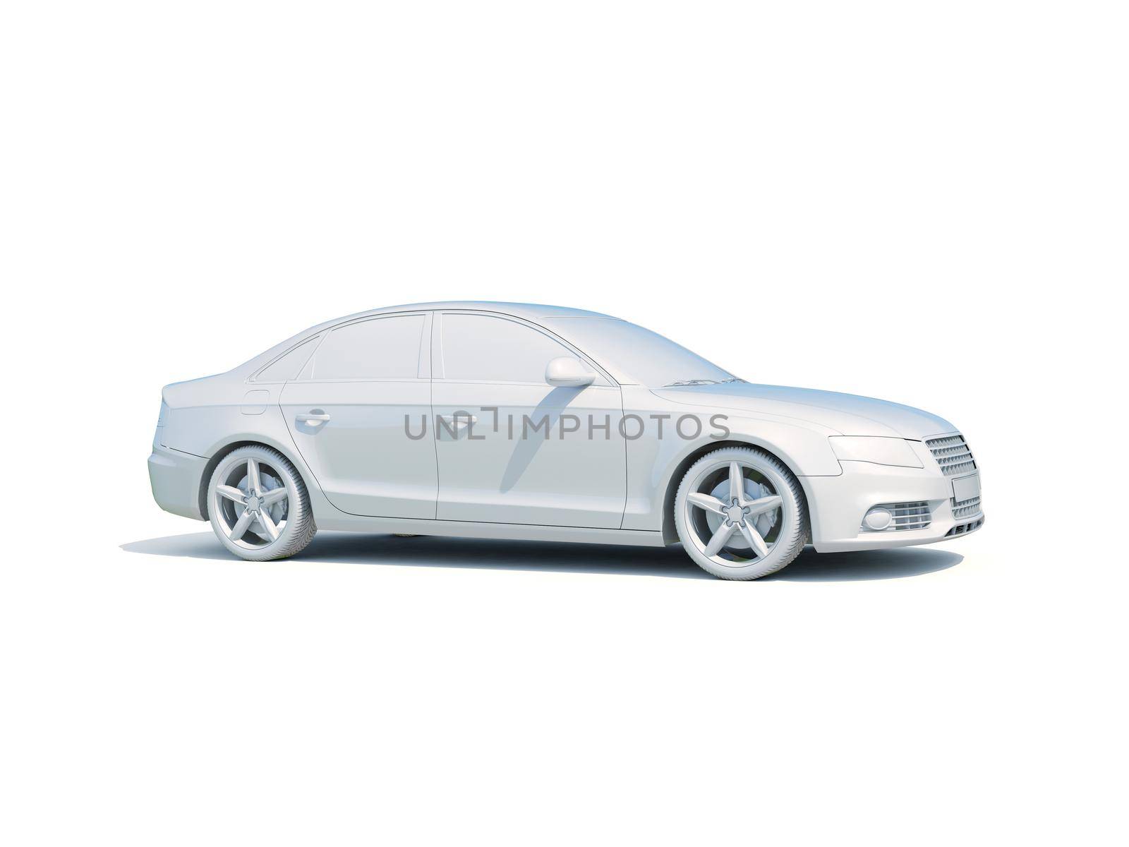3d Car White Icon, 3d Car Blank Template, 3d White Car Icon with Shadow, Business Sedan Car on White Background, Automobile Isolated, Automobile Service Sign, Auto Body, Automobile Industry