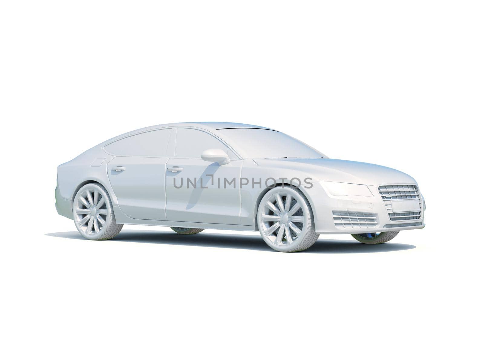 3d Car White Icon, 3d Car Blank Template, 3d White Car Icon with Shadow, Business Sedan Car on White Background, Automobile Isolated, Automobile Service Sign, Auto Body, Automobile Industry