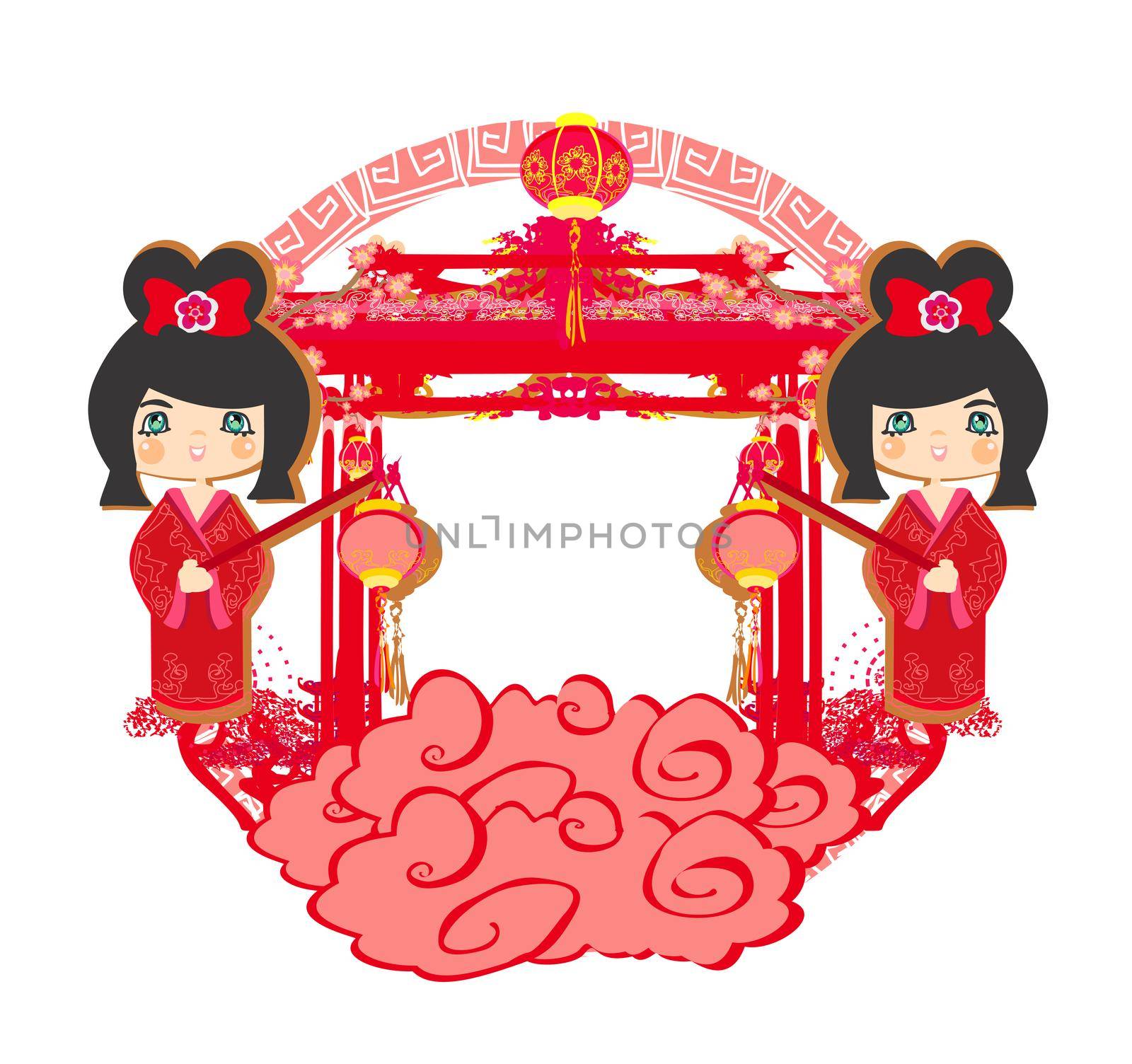 Mid-Autumn Festival for Chinese New Year - decorative frame by JackyBrown