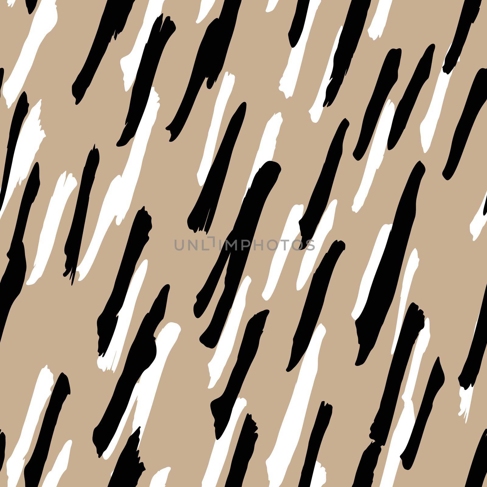 Abstract modern giraffe seamless pattern. Animals trendy background. Beige and black decorative vector stock illustration for print, card, postcard, fabric, textile. Modern ornament of stylized skin by allaku