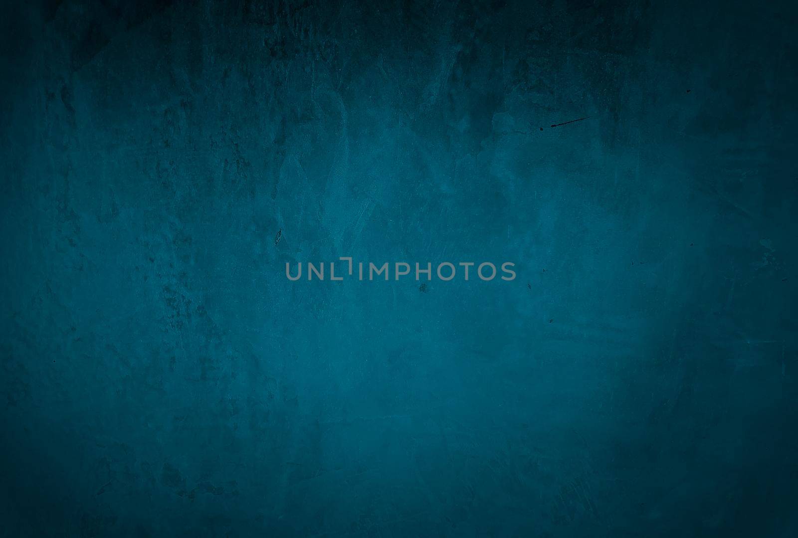 Vintage grunge blue concrete texture studio wall background with vignette