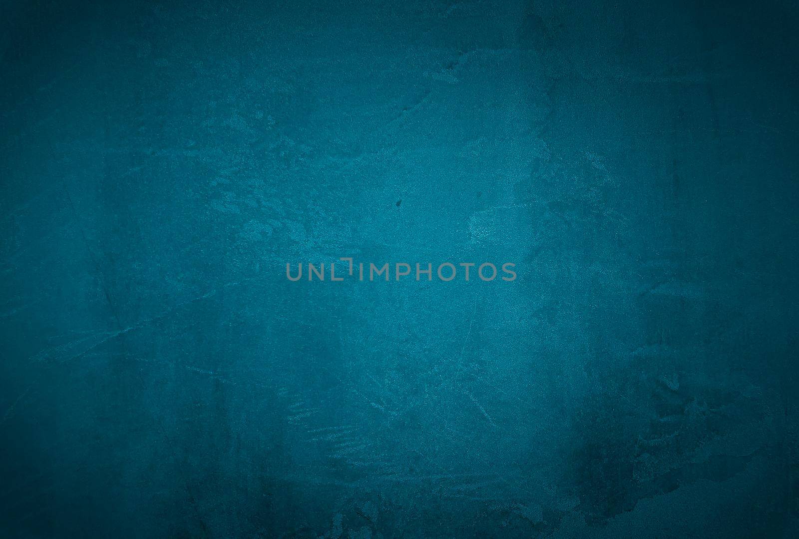 Vintage grunge blue concrete texture studio wall background with vignette. by Benzoix