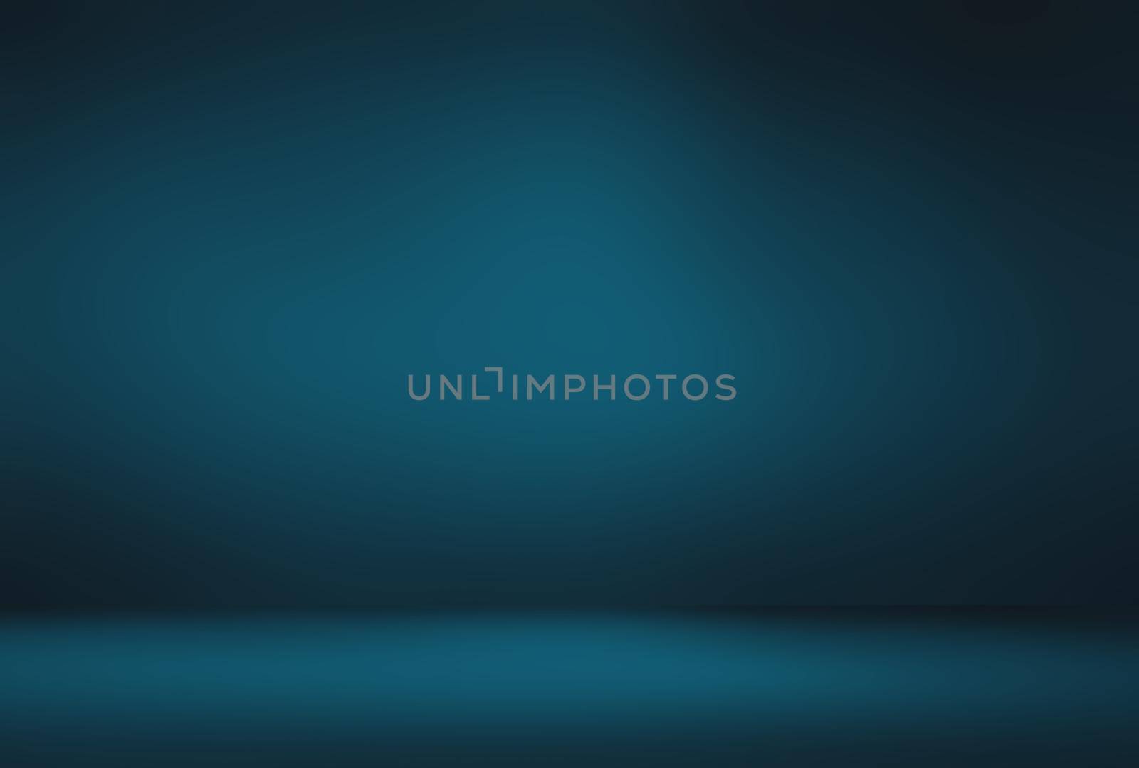 Abstract Luxury gradient Blue background. Smooth Dark blue with Black vignette Studio Banner. by Benzoix