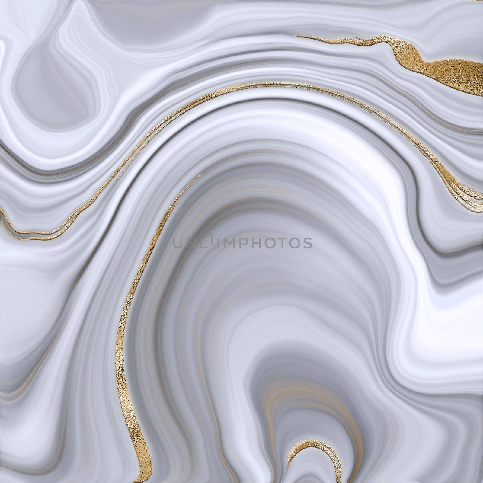 Beautiful realistic grey abstract marble agate with golden veins. Abstract marbling agate texture and shiny gold curves background. Horizontal fluid marbling effect. Illustration