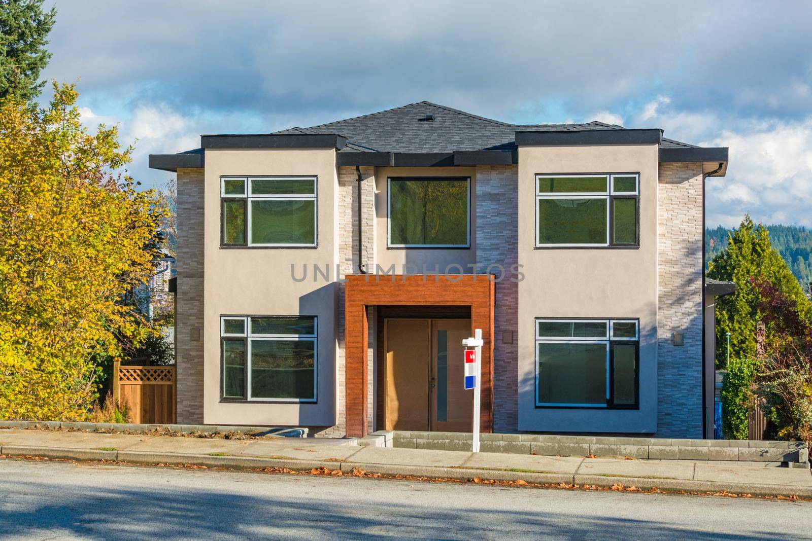 Newly renovated residential house for sale. New house on a street