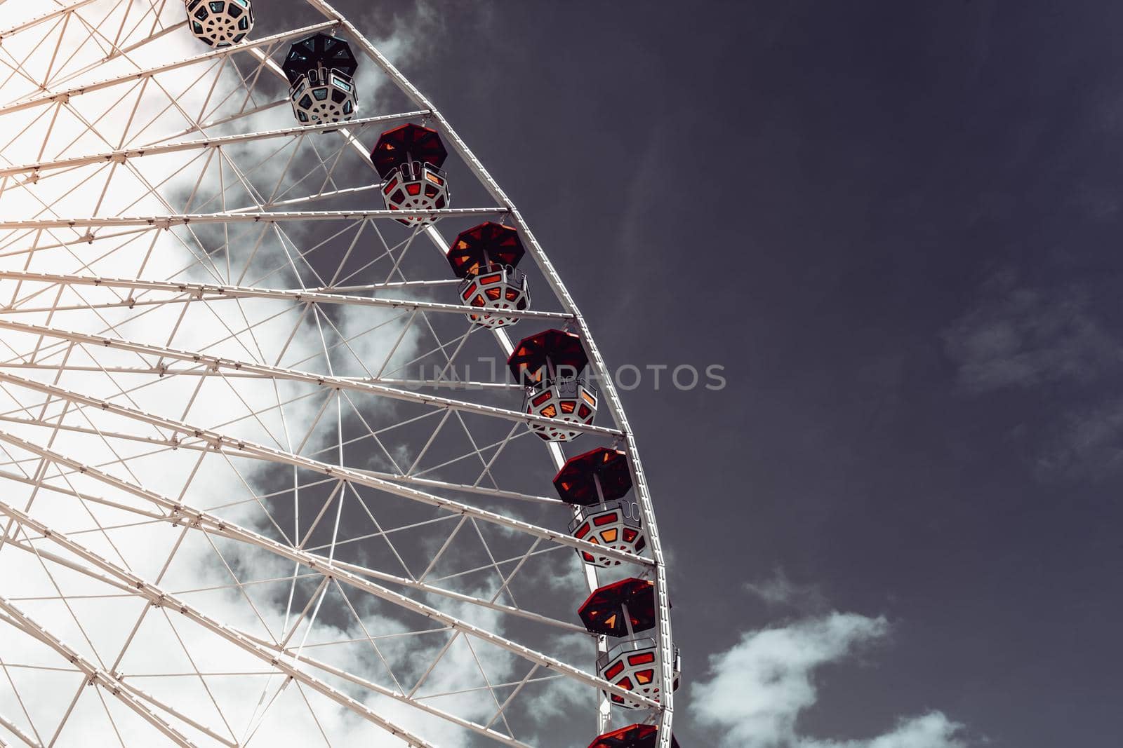 Ferris wheel in an amusement park.