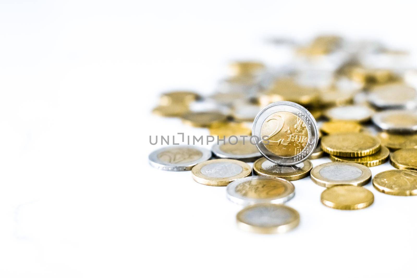 Euro coins, European Union currency by Anneleven