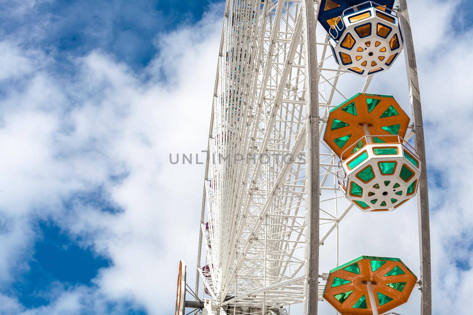 Ferris wheel in an amusement park.