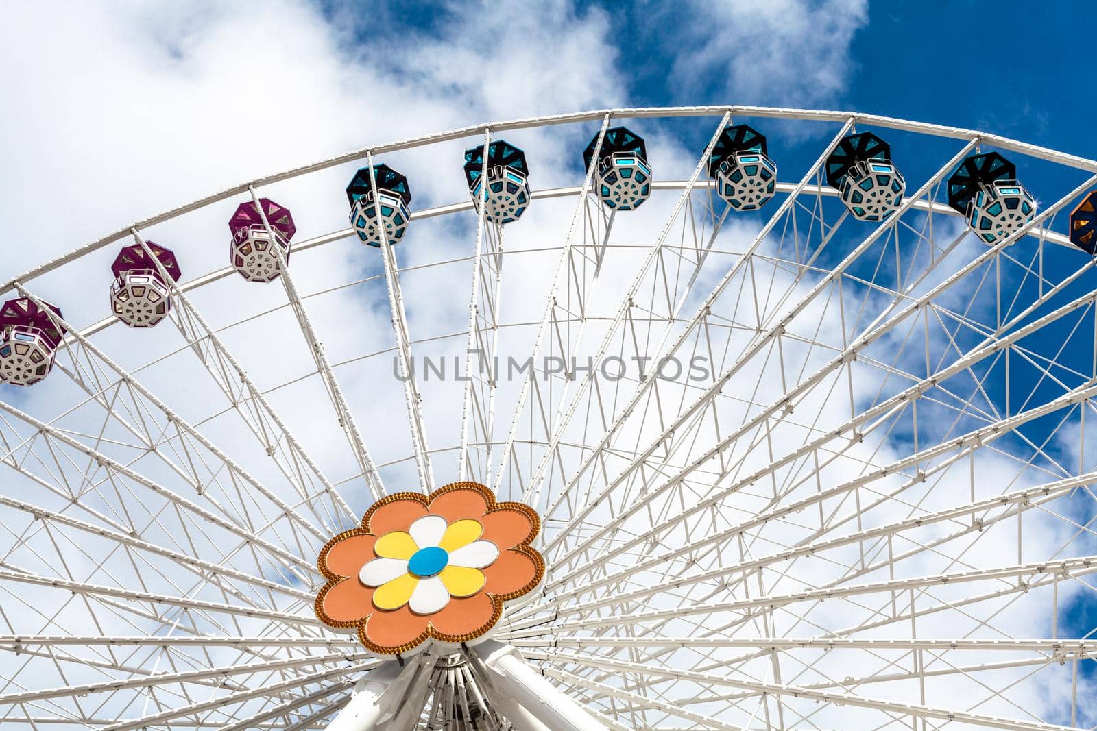 Ferris wheel in an amusement park.