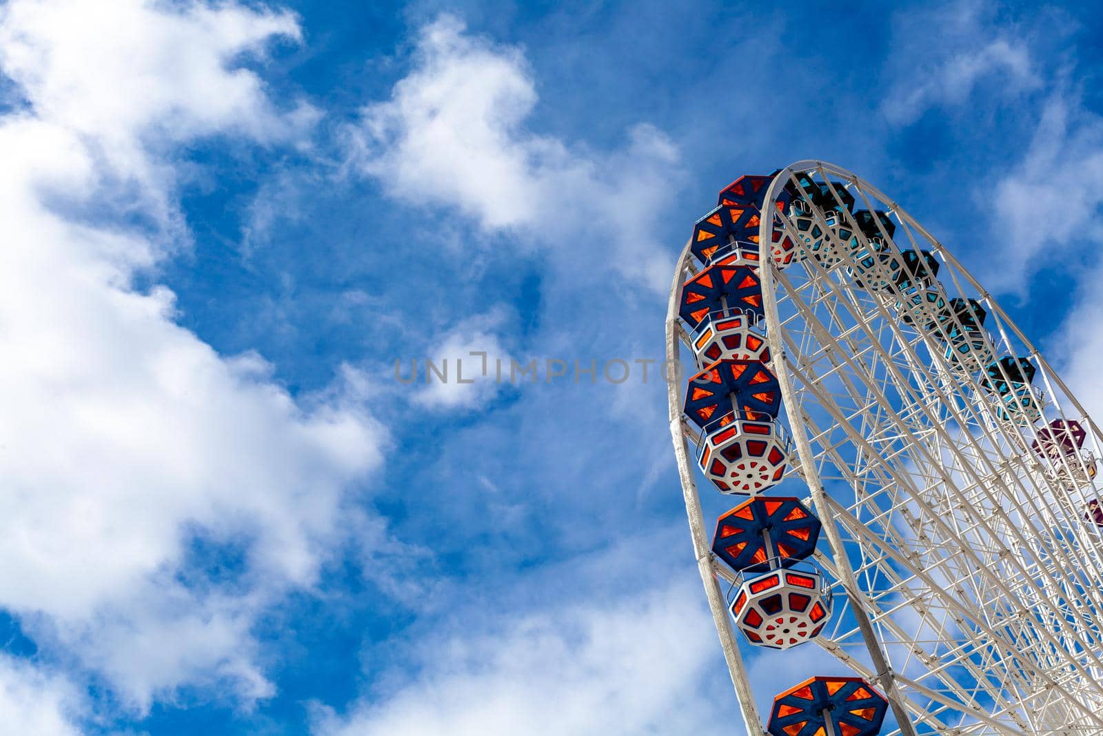 Ferris wheel in an amusement park.