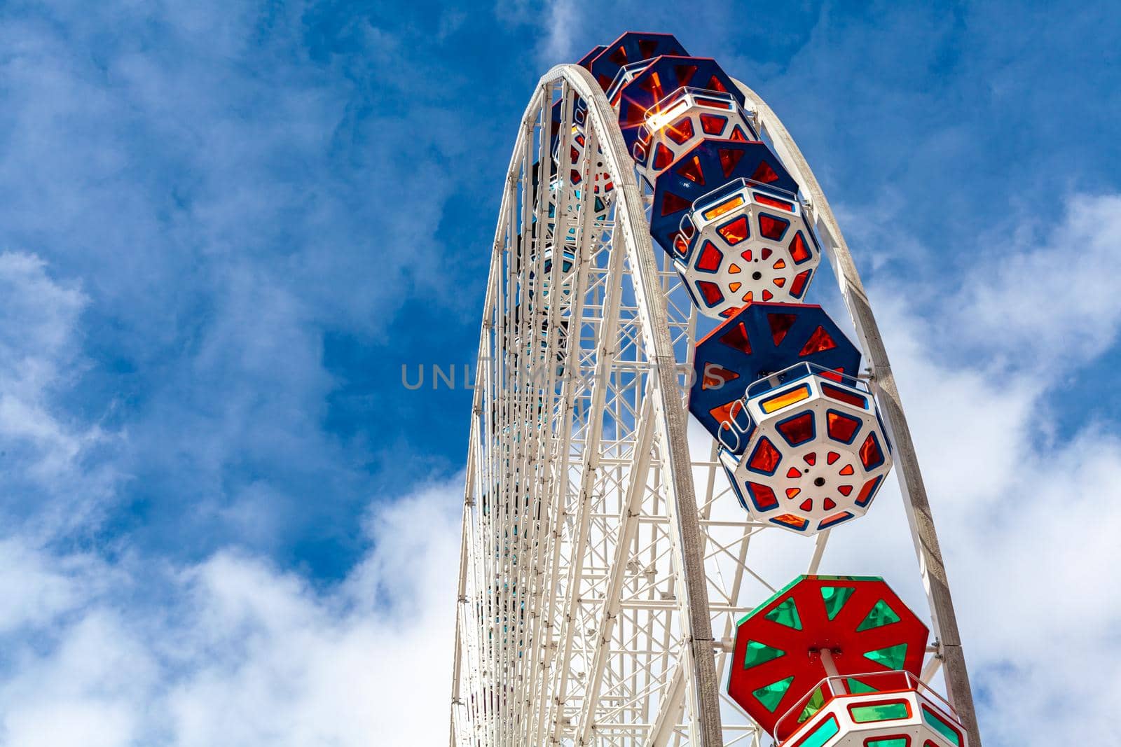 Ferris wheel in an amusement park.