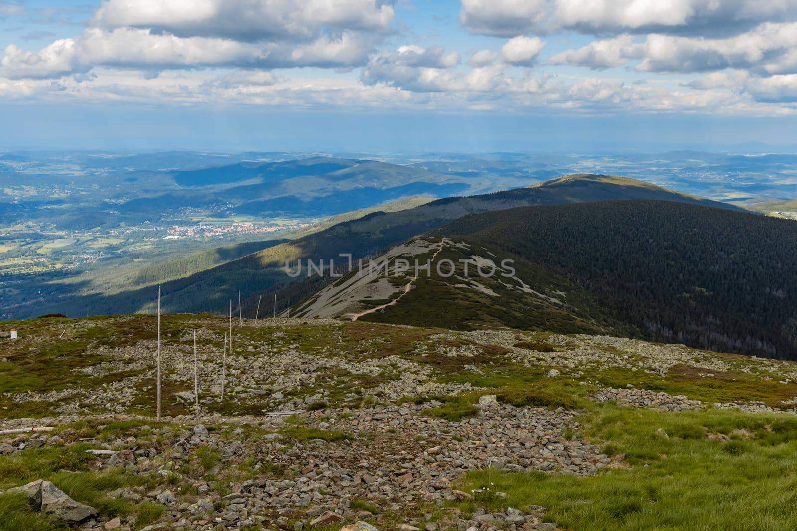 Panorama of Giant Mountains next to trail to Sniezka by Wierzchu