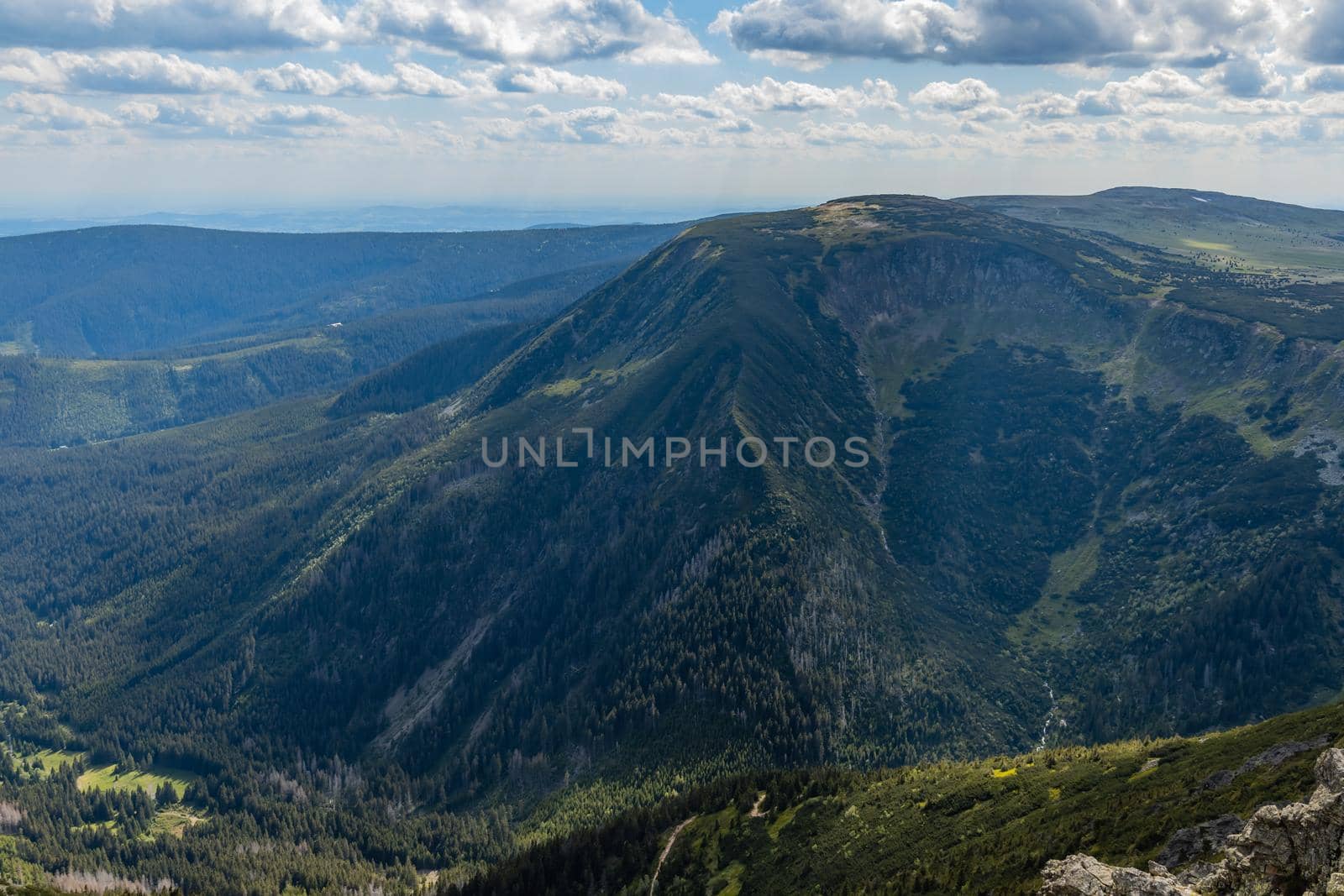 Panorama of Giant Mountains next to trail to Sniezka by Wierzchu