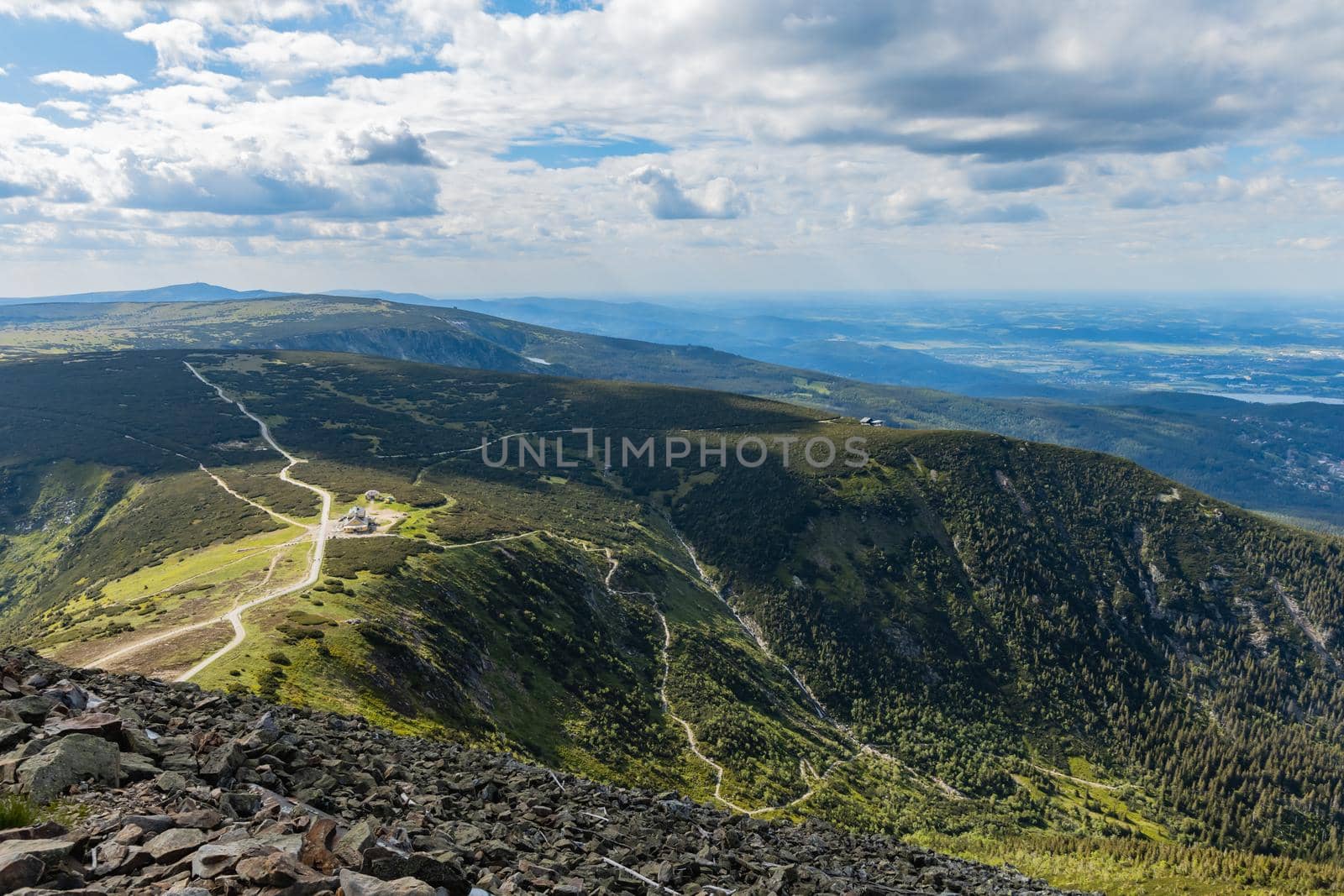 Panorama of Giant Mountains next to trail to Sniezka by Wierzchu