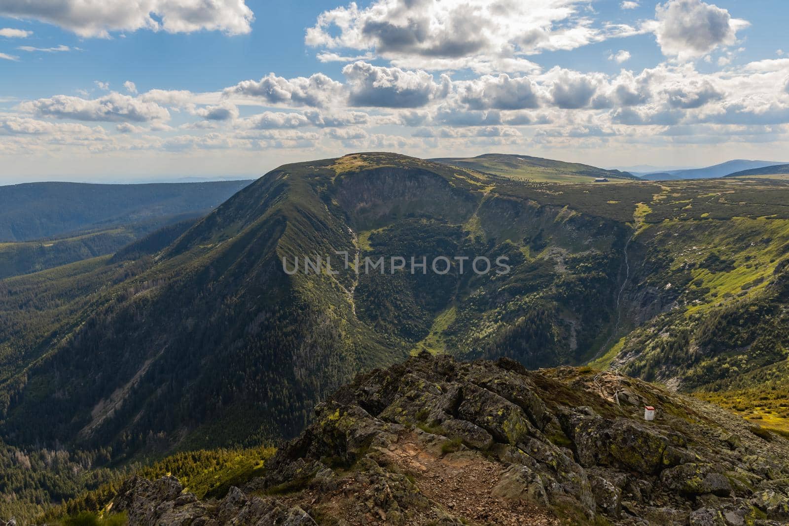 Panorama of Giant Mountains next to trail to Sniezka by Wierzchu