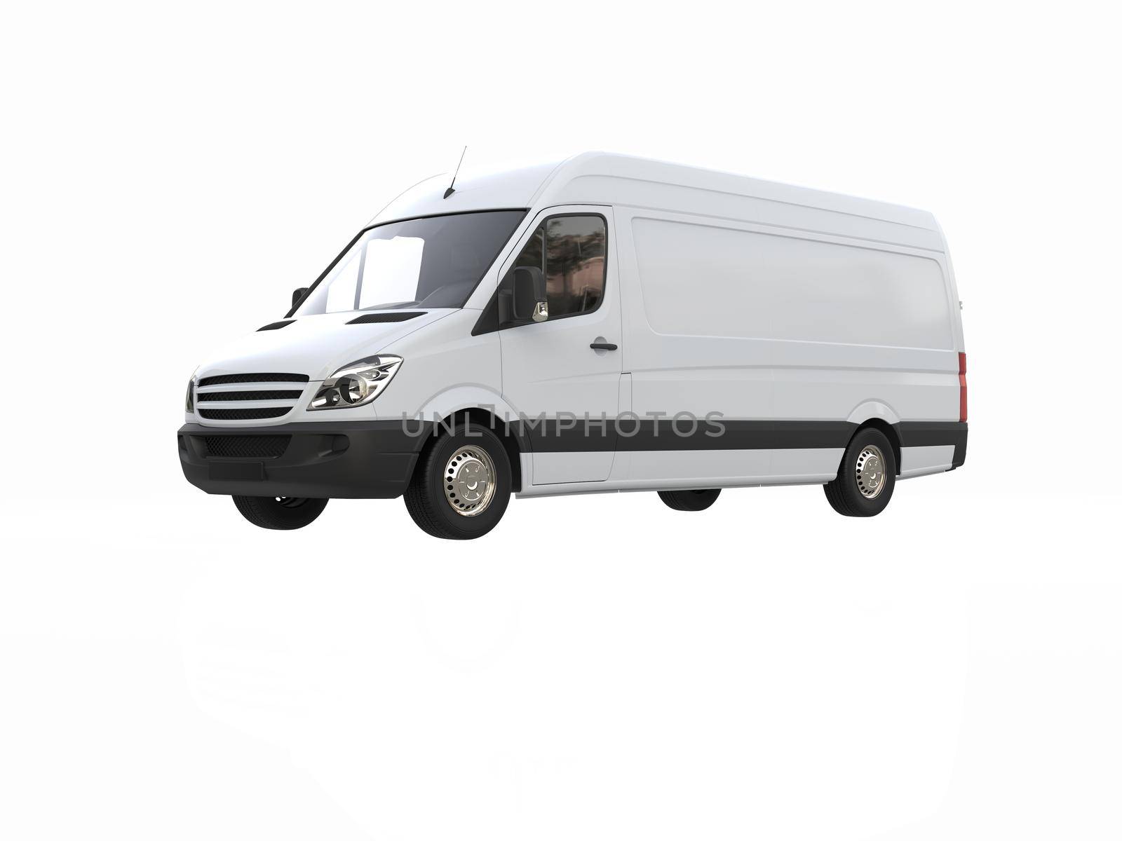 White Commercial Delivery Truck on a White Background isolated, Template Element Infographic, Postal Truck, Express, Fast Delivery, White Delivery Truck Icon, Transporting Service, Packages Shipment