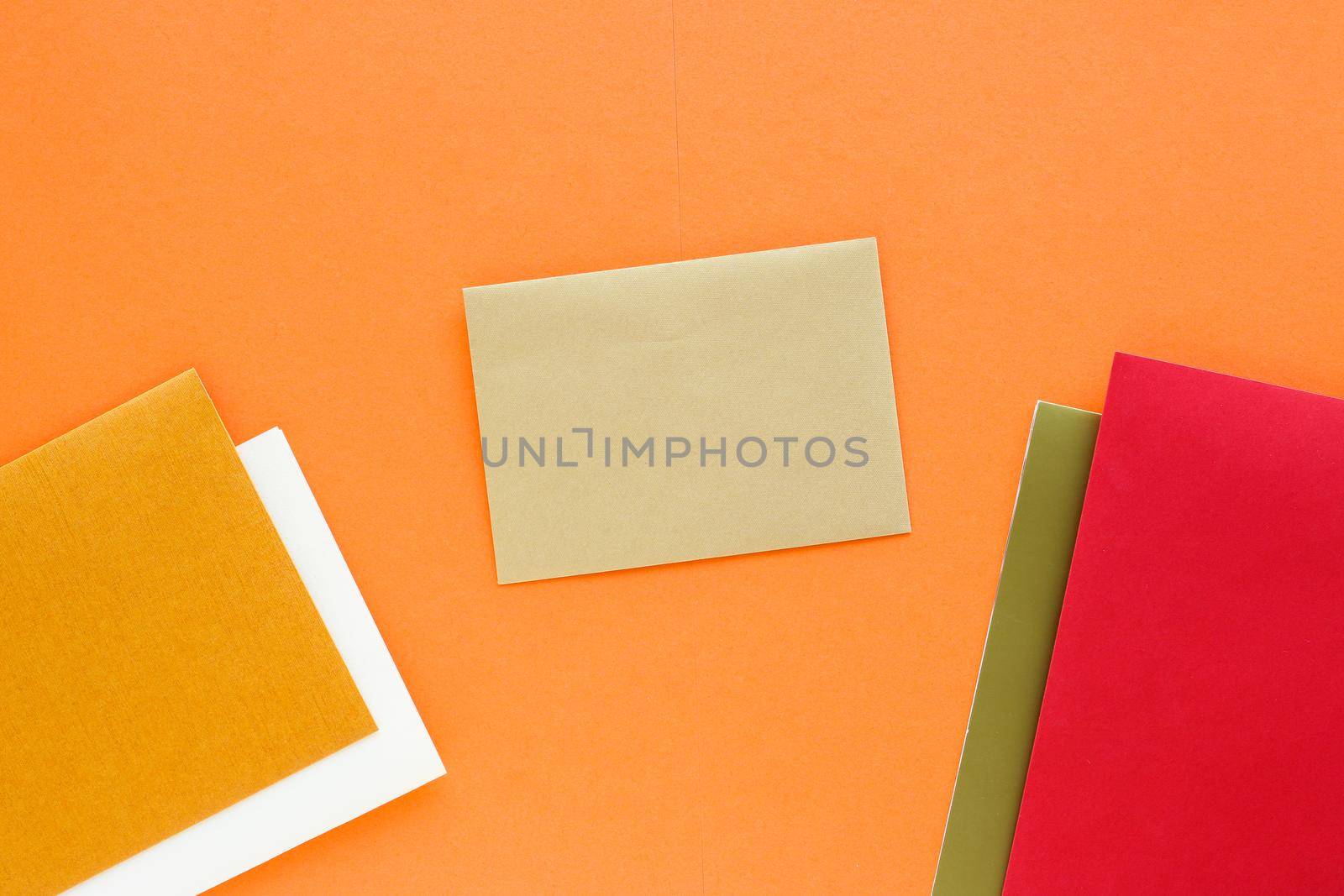 Set of paper stationery for business brand, flatlay mockup by Anneleven