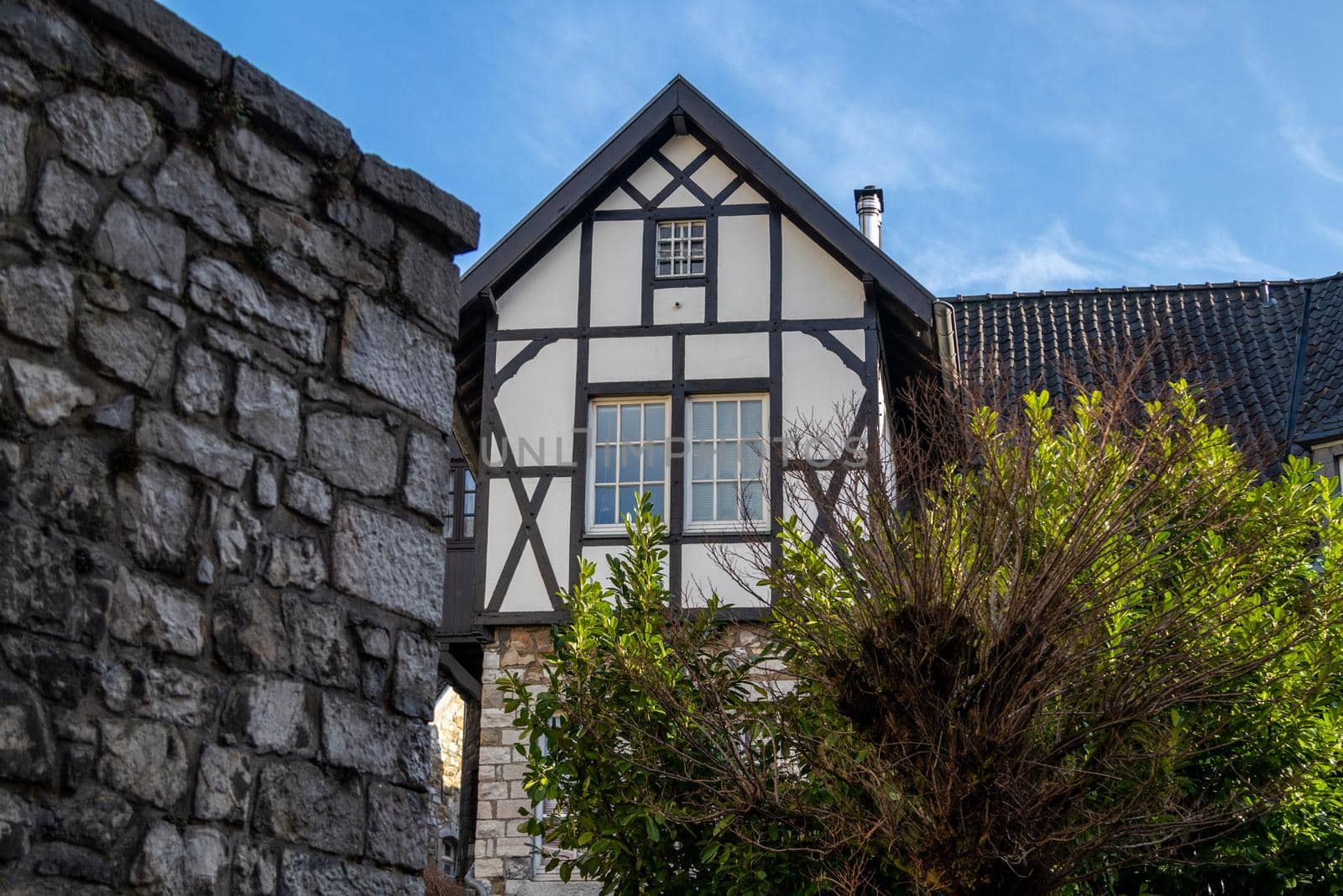 Half-timbered house in the old town of Stolberg, Eifel, Germany