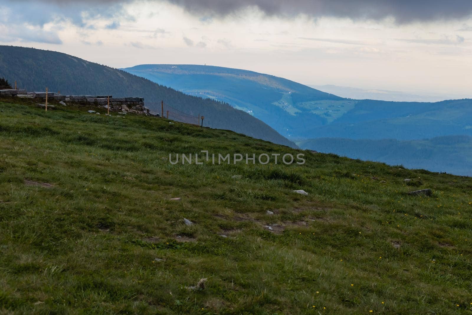 Panorama of Giant Mountains next to trail to Sniezka by Wierzchu