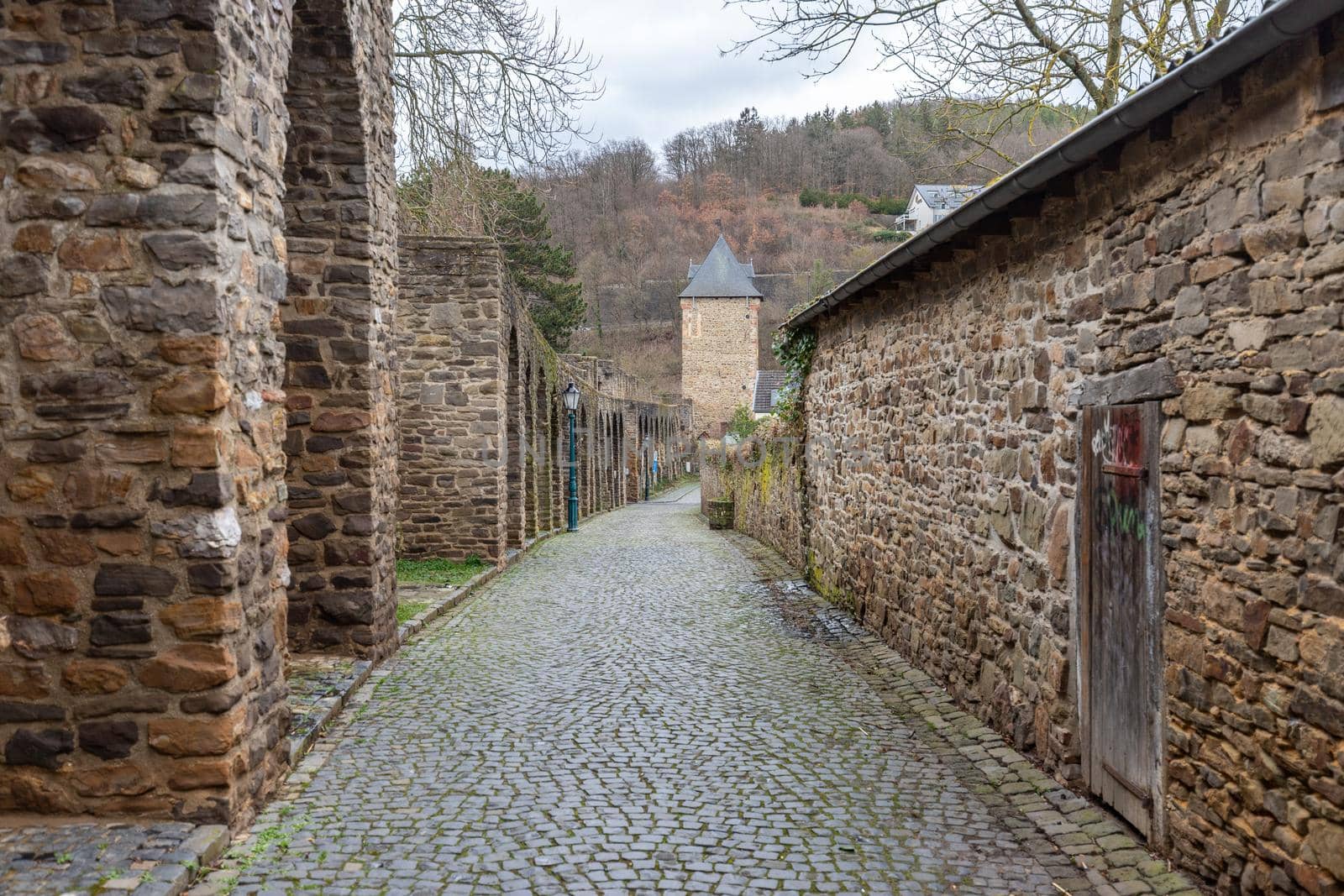 Paved path along the historic city wall of Bad Muenstereifel by reinerc