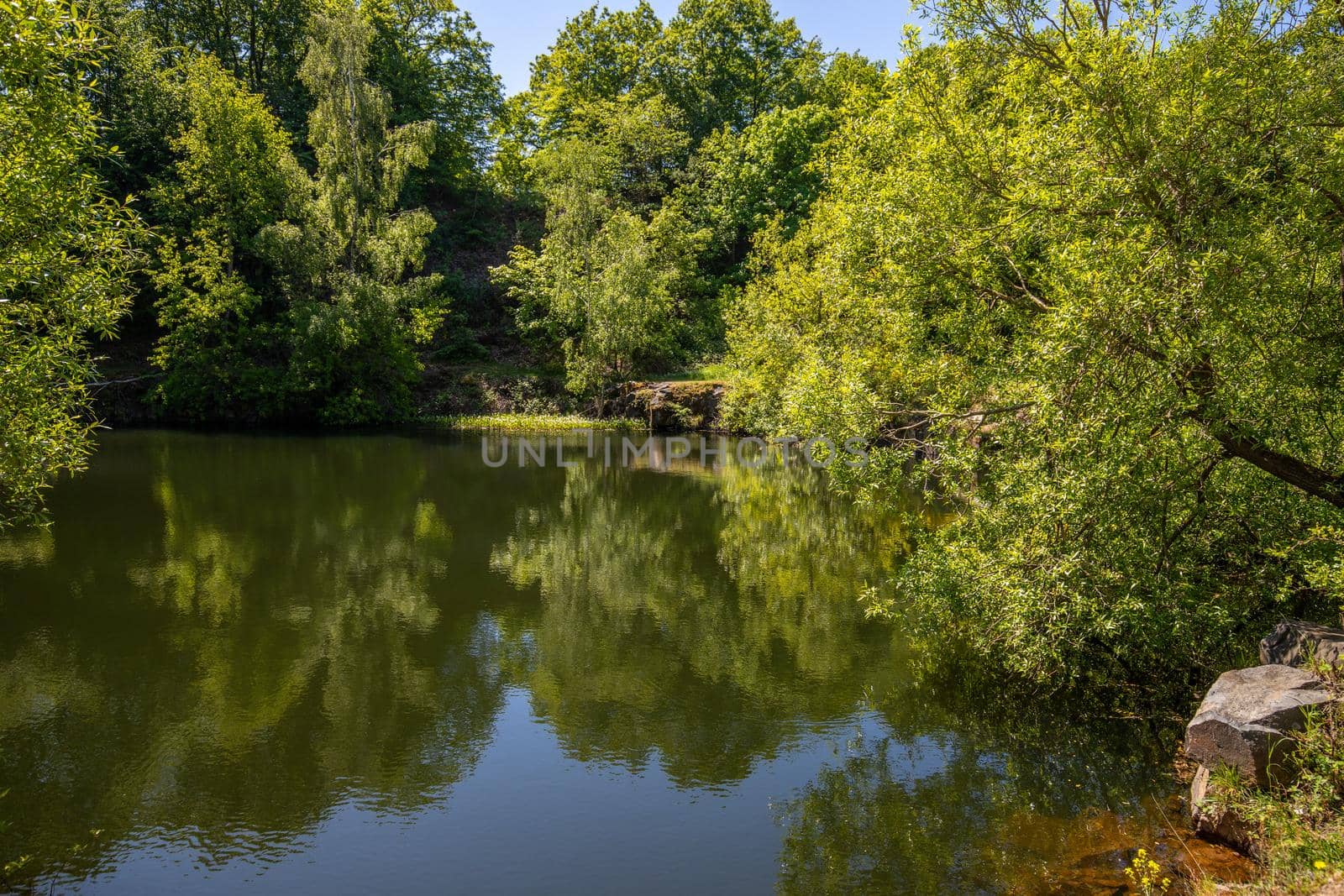 Scenic view at the silver lake on the mountain Lemberg by reinerc