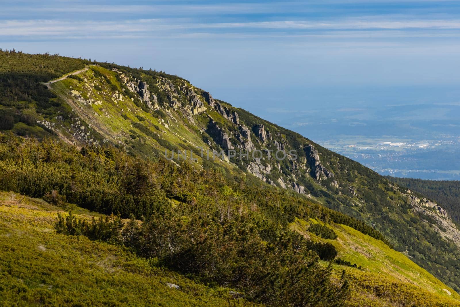 Panorama of Giant Mountains next to trail to Sniezka by Wierzchu