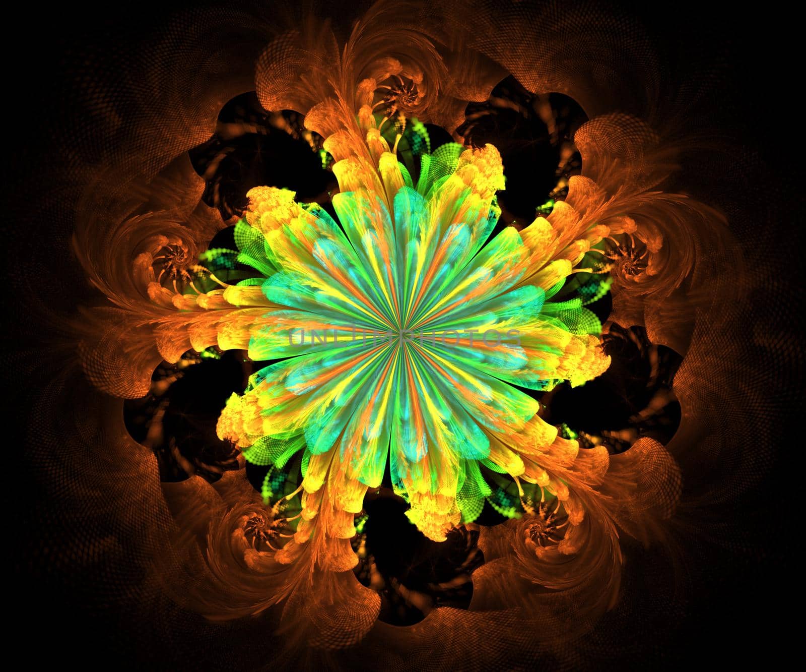 Computer generated colorful fractal artwork for creative art,design and entertainment