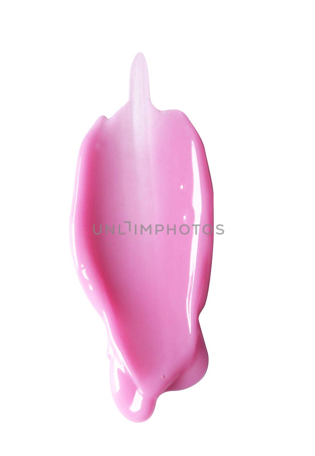 Pink Lipgloss spread sample on white background by aroas