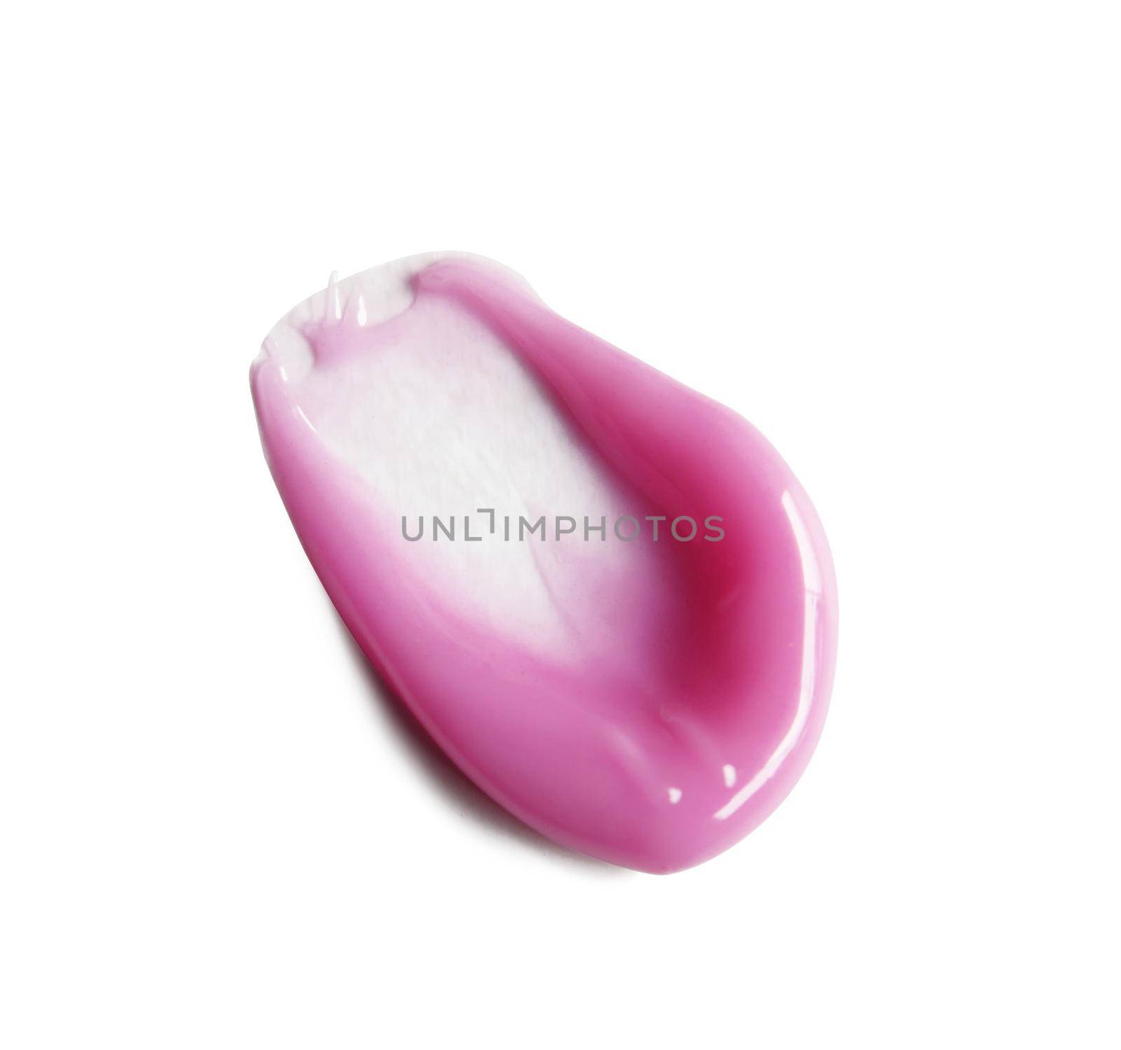 Pink Lipgloss spread sample on white background by aroas