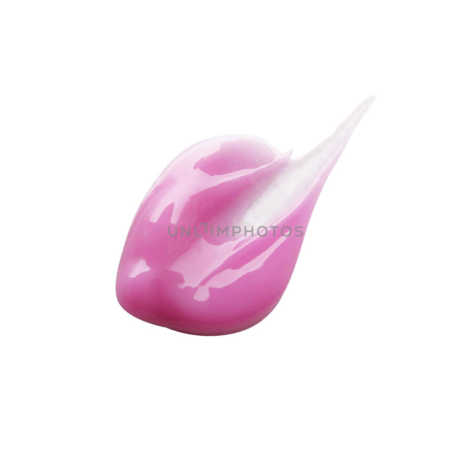 Pink Lipgloss spread sample on white background by aroas