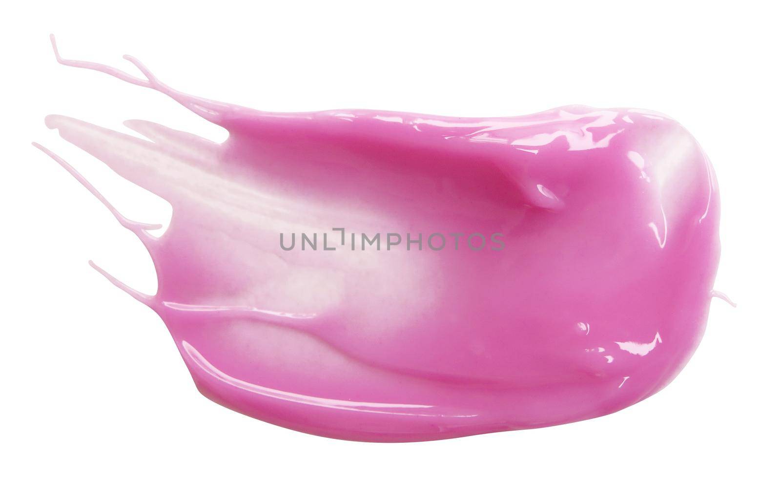 Pink Lipgloss spread sample on white background by aroas