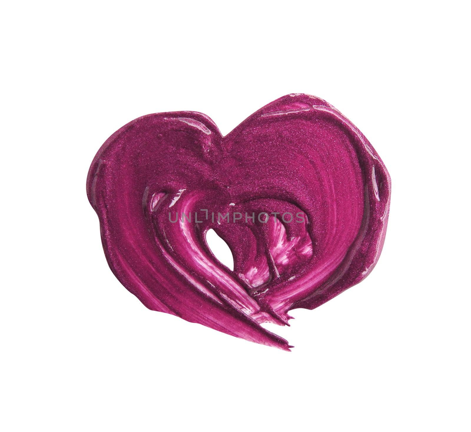 Red Lip Gloss heart shaped on white background by aroas