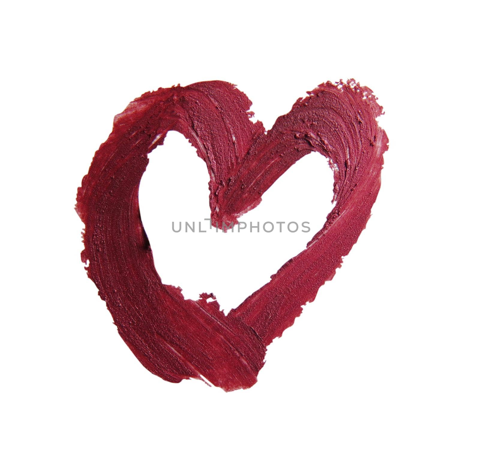 smashed red heart shape isolated on white background