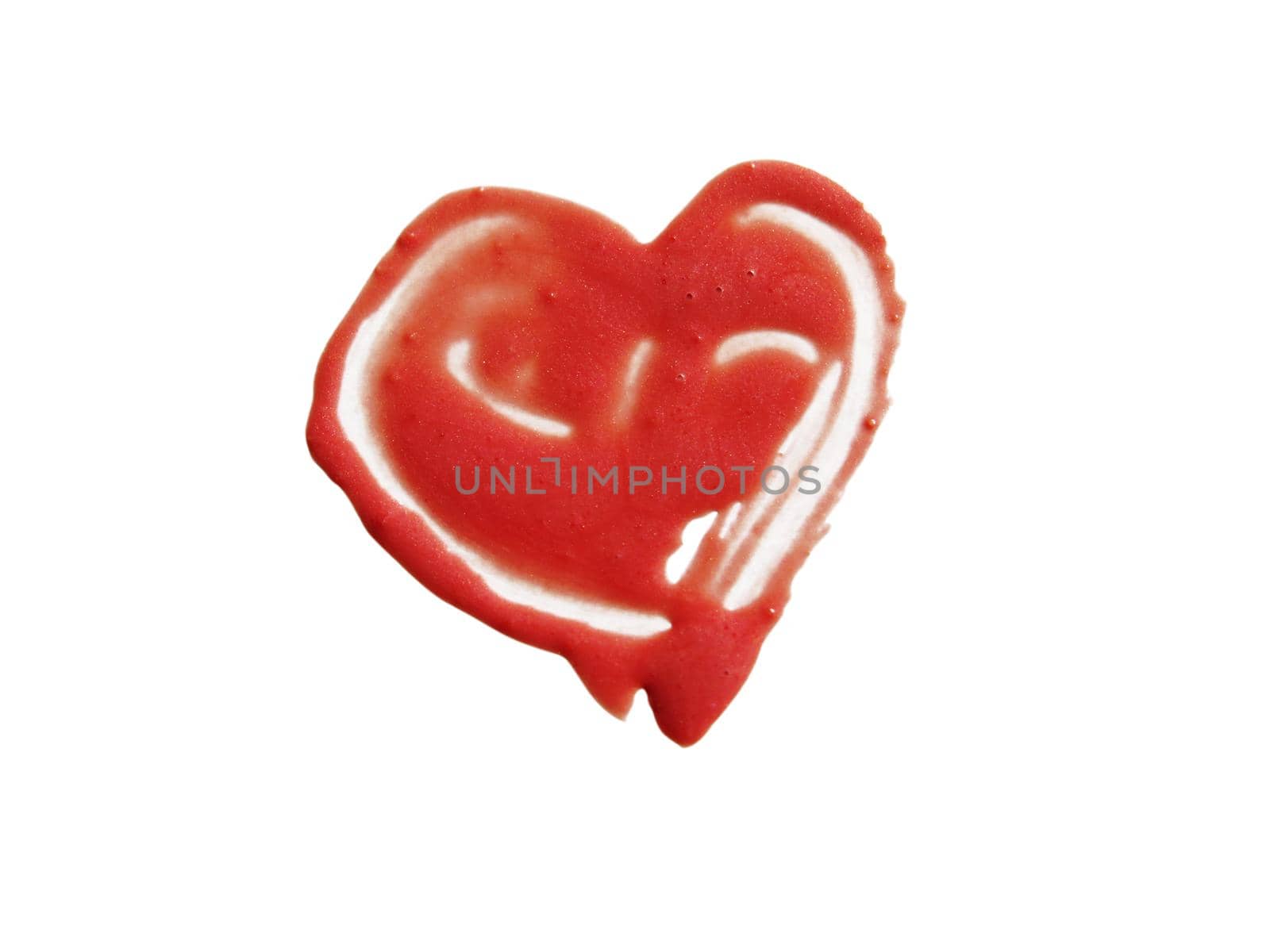 smashed red heart shaped by aroas