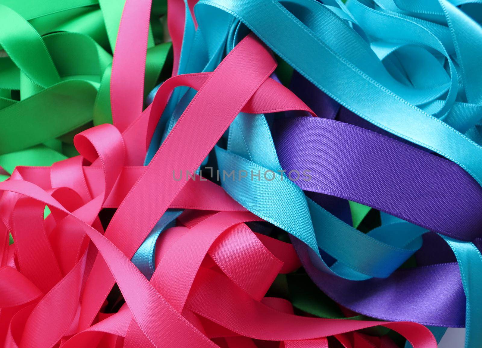 Colorful ribbons over white background, design element.