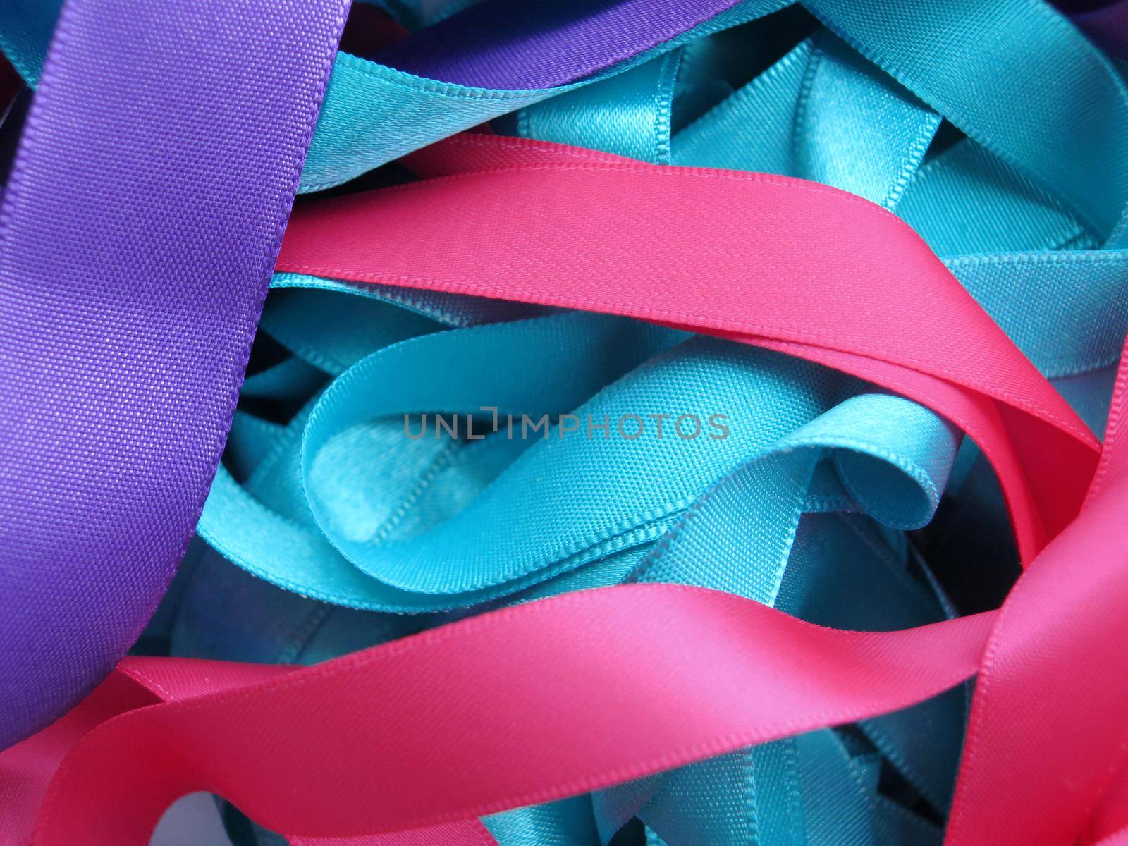 Colorful ribbons over white background, design element.