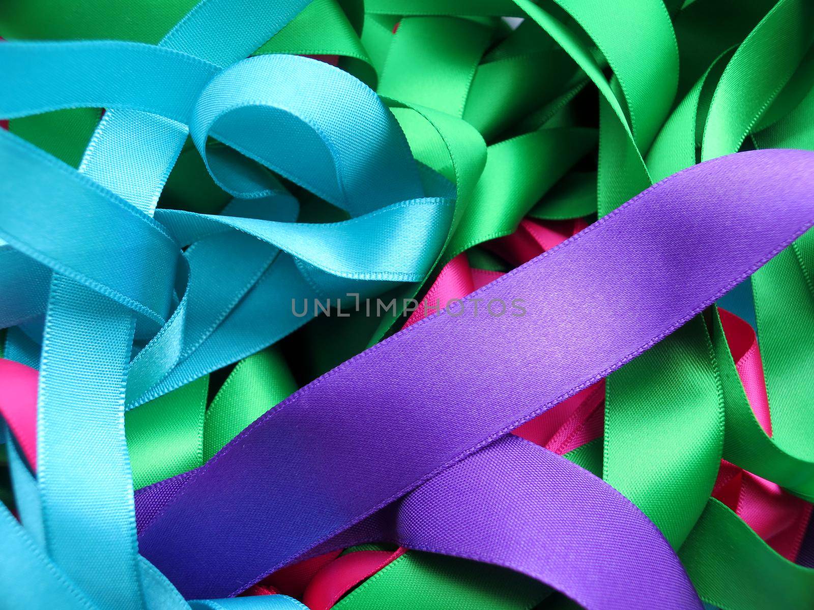 Colorful ribbons over white background, design element.