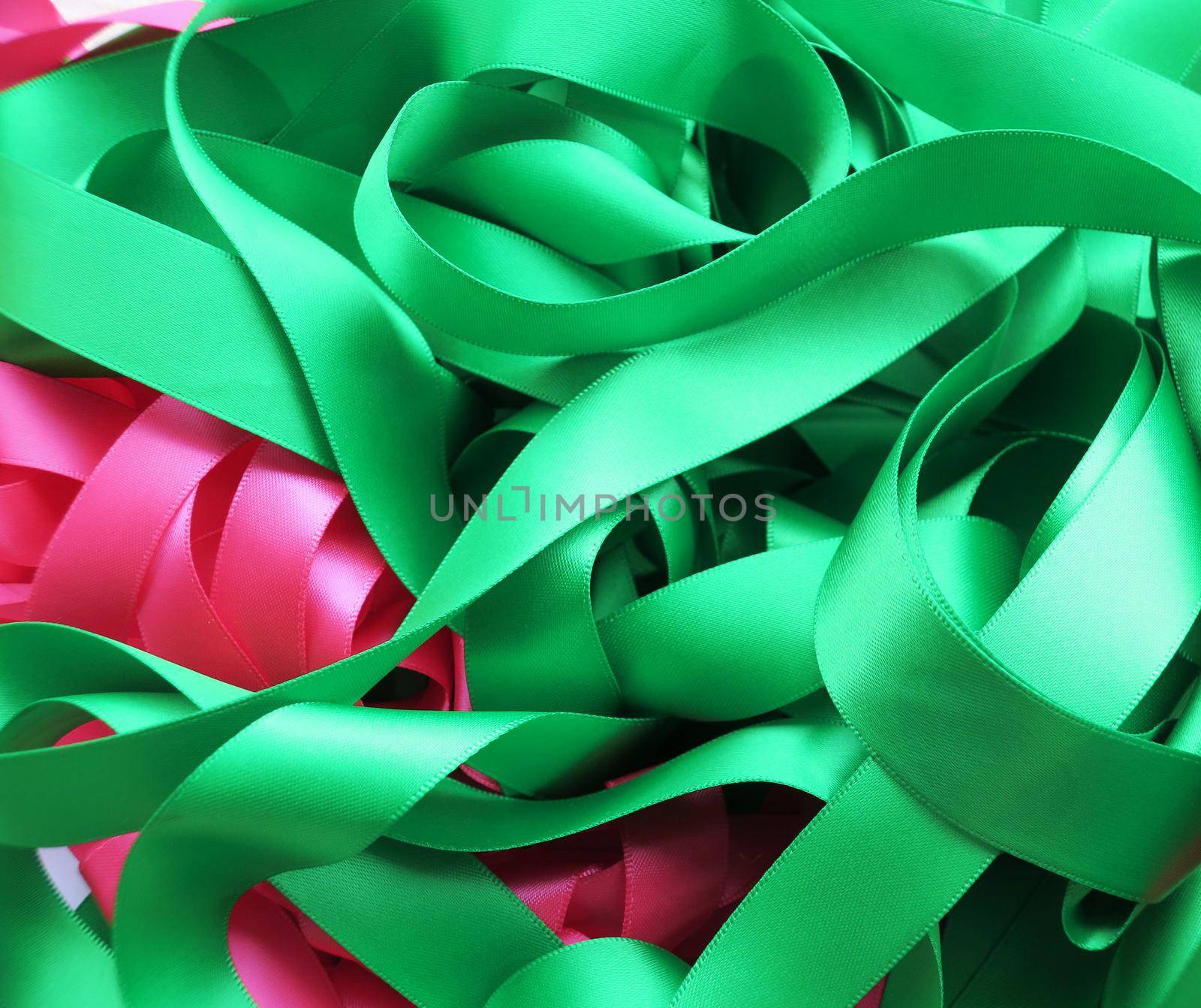 Colorful ribbons over white background, design element.