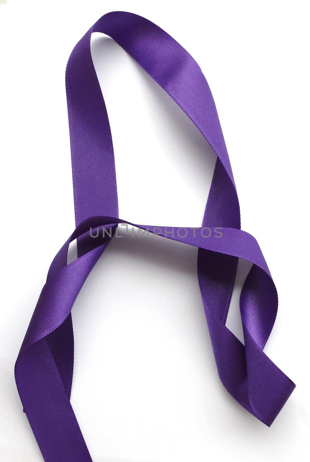 Purple ribbon over white background, design element by aroas