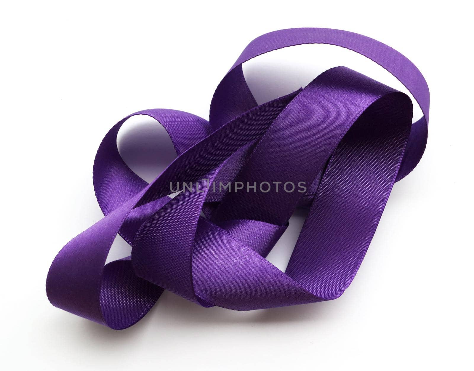 Purple ribbon over white background, design element by aroas