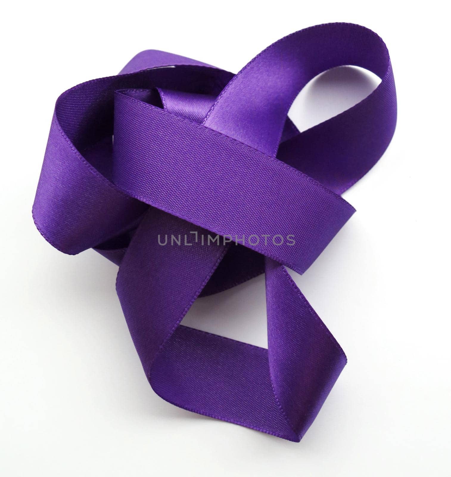 Purple ribbon over white background, design element by aroas